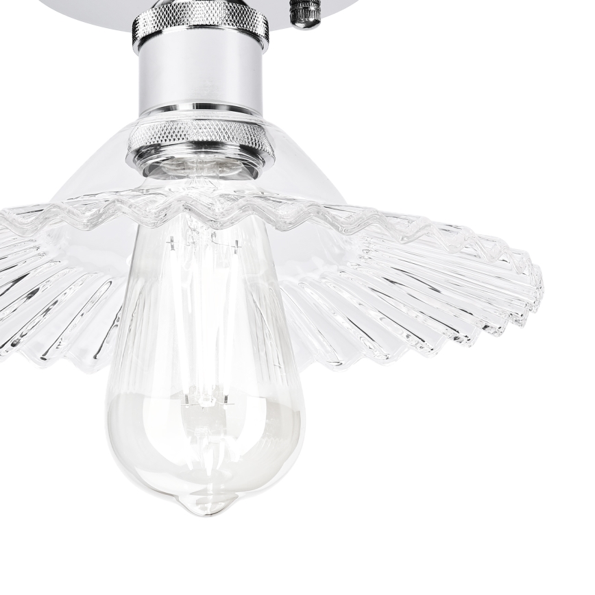 Επιφανειακό φωτιστικό οροφής TRISH 1xE27/15W/230V γυαλιστερό χρώμιο/διάφανο