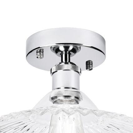 Επιφανειακό φωτιστικό οροφής TRISH 1xE27/15W/230V γυαλιστερό χρώμιο/διάφανο