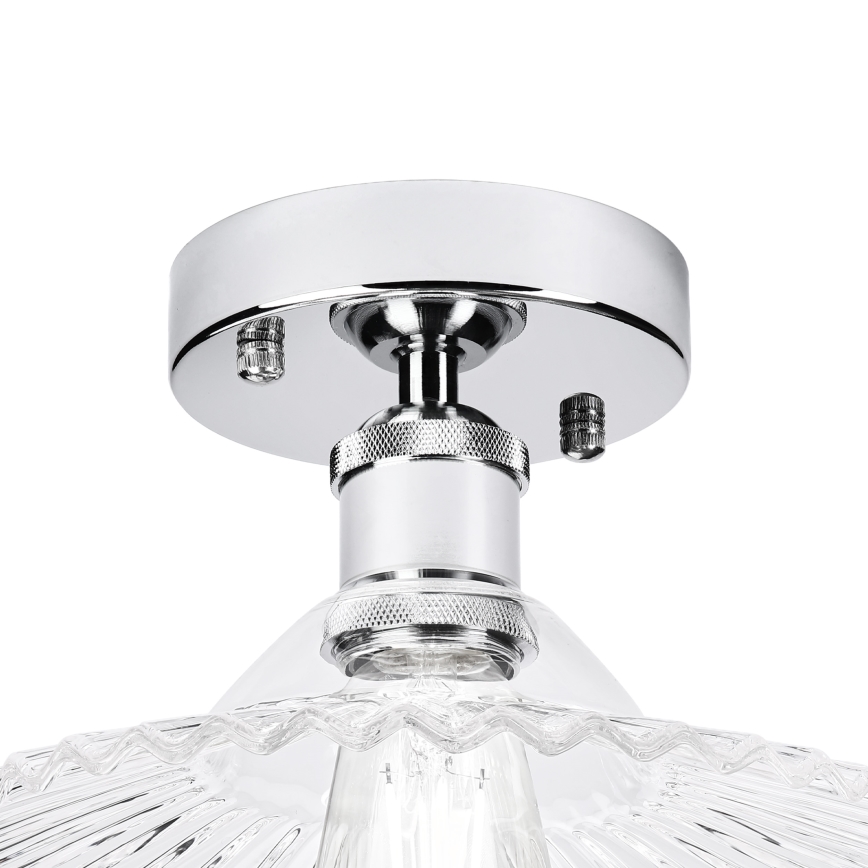 Επιφανειακό φωτιστικό οροφής TRISH 1xE27/15W/230V γυαλιστερό χρώμιο/διάφανο