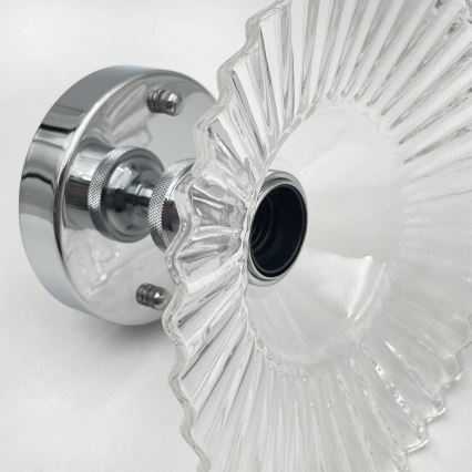 Επιφανειακό φωτιστικό οροφής TRISH 1xE27/15W/230V γυαλιστερό χρώμιο/διάφανο