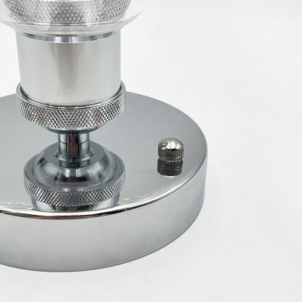 Επιφανειακό φωτιστικό οροφής TRISH 1xE27/15W/230V γυαλιστερό χρώμιο/διάφανο
