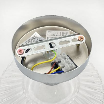 Επιφανειακό φωτιστικό οροφής TRISH 1xE27/15W/230V γυαλιστερό χρώμιο/διάφανο
