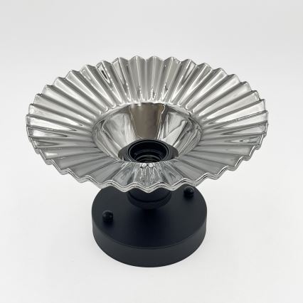 Επιφανειακό φωτιστικό οροφής TRISH 1xE27/15W/230V μαύρο/καπνιστό μαύρο