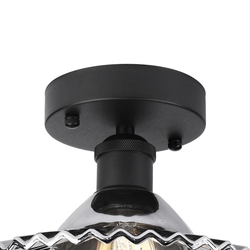 Επιφανειακό φωτιστικό οροφής TRISH 1xE27/15W/230V μαύρο/καπνιστό μαύρο
