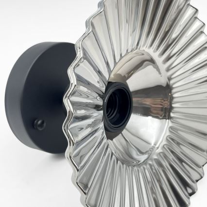 Επιφανειακό φωτιστικό οροφής TRISH 1xE27/15W/230V μαύρο/καπνιστό μαύρο