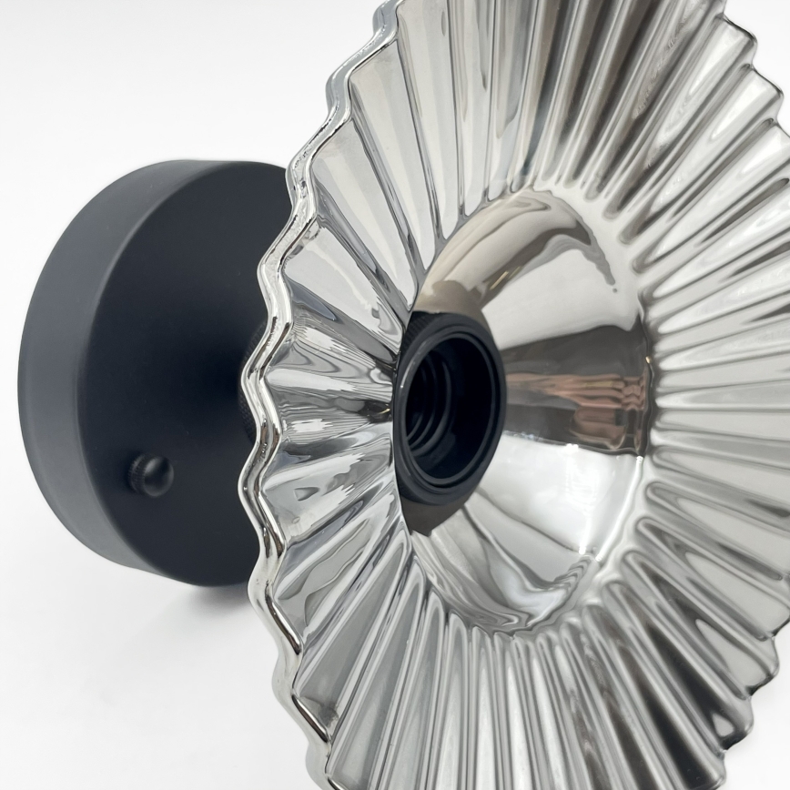 Επιφανειακό φωτιστικό οροφής TRISH 1xE27/15W/230V μαύρο/καπνιστό μαύρο