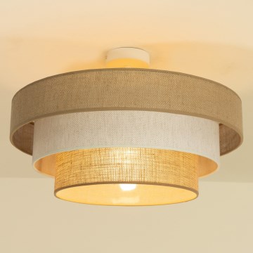 Επιφανειακό φωτιστικό οροφής WENTA 1xE27/60W/230V Ø 50 cm τζούτα/εκρού
