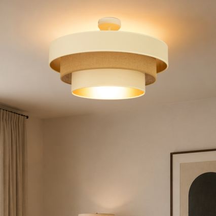Επιφανειακό φωτιστικό οροφής WENTA 1xE27/60W/230V Ø 50 cm μπεζ/χρυσό