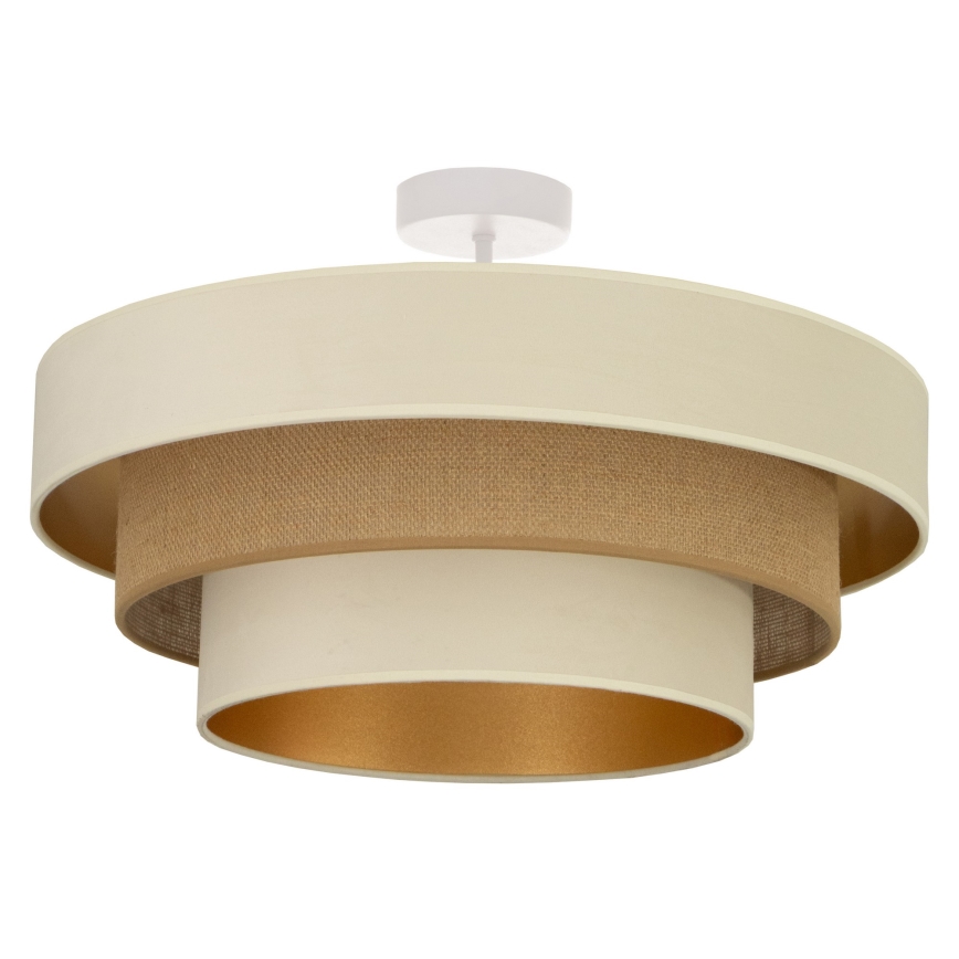 Επιφανειακό φωτιστικό οροφής WENTA 1xE27/60W/230V Ø 50 εκ. μπεζ/γιούτα