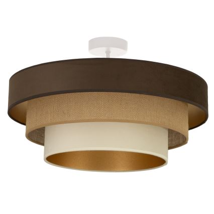 Επιφανειακό φωτιστικό οροφής WENTA, 1xE27/60W/230V, διάμ. 50 εκ., καφέ/γιούτα/μπεζ