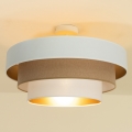 Επιφανειακό φωτιστικό οροφής WENTA 1xE27/60W/230V διάμ. 50 εκ. μπεζ/τζούτα