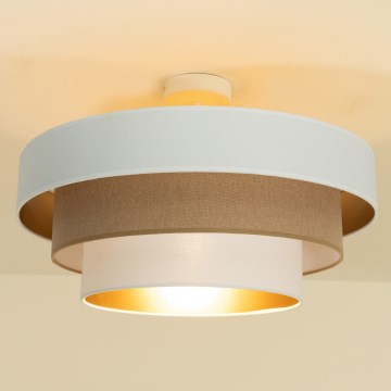 Επιφανειακό φωτιστικό οροφής WENTA 1xE27/60W/230V διάμ. 50 εκ. μπεζ/τζούτα