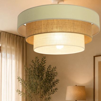 Επιφανειακό φωτιστικό οροφής WENTA 1xE27/60W/230V διάμ. 50 εκ. μπεζ/τζούτα
