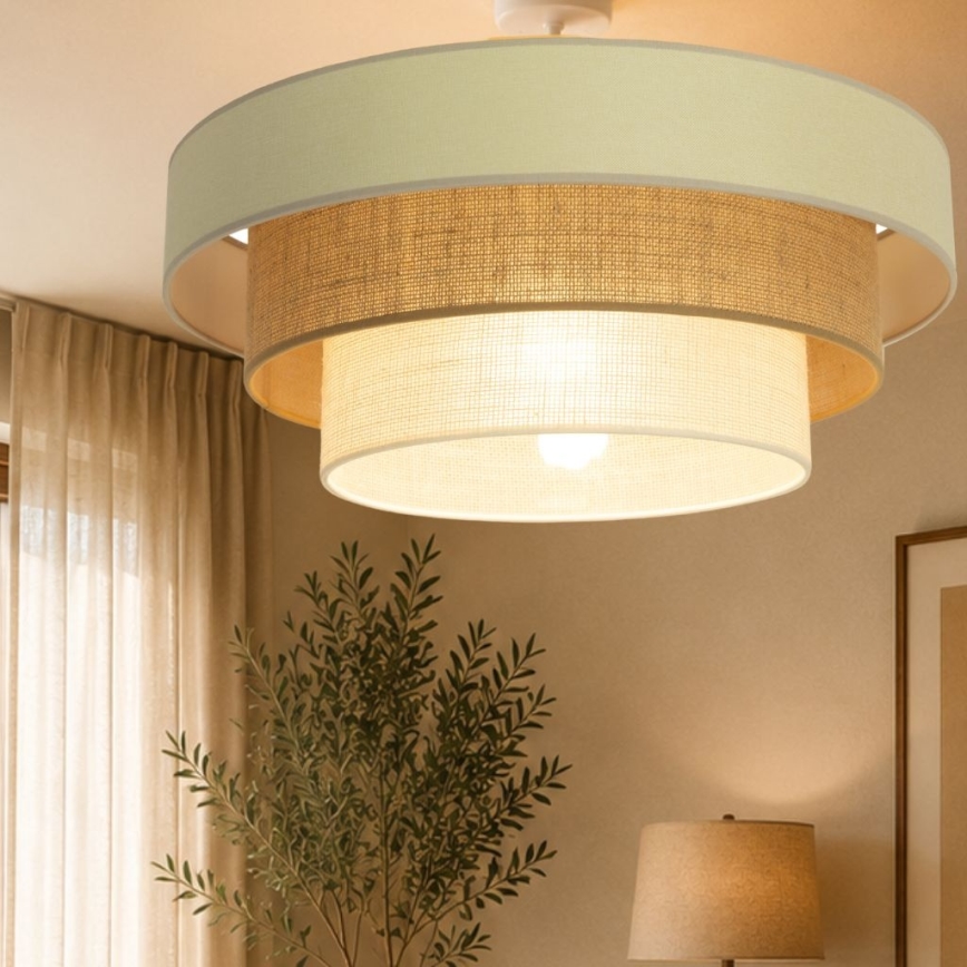 Επιφανειακό φωτιστικό οροφής WENTA 1xE27/60W/230V διάμ. 50 εκ. μπεζ/τζούτα