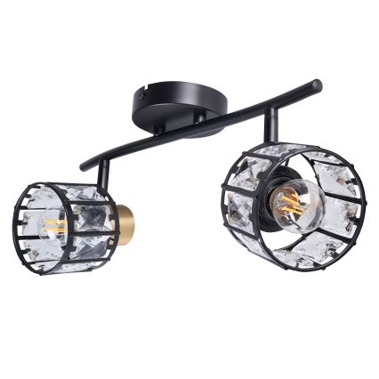 Επιφανειακό φωτιστικό οροφής ZAHARA 2xE27/10W/230V μαύρο