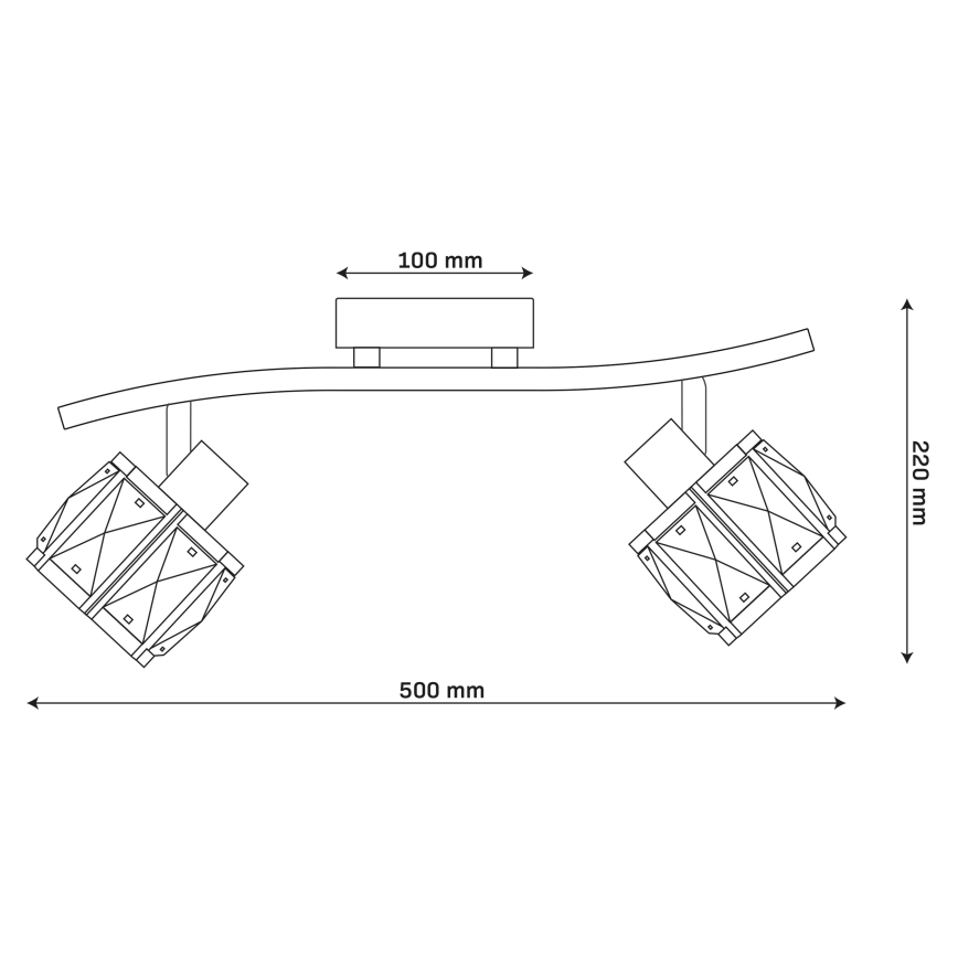 Επιφανειακό φωτιστικό οροφής ZAHARA 2xE27/10W/230V μαύρο