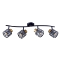 Επιφανειακό φωτιστικό οροφής ZAHARA 4xE27/10W/230V μαύρο