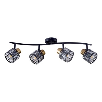 Επιφανειακό φωτιστικό οροφής ZAHARA 4xE27/10W/230V μαύρο