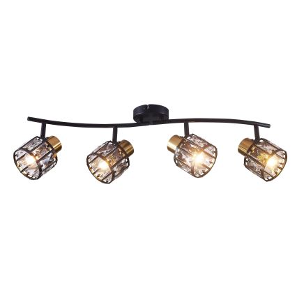 Επιφανειακό φωτιστικό οροφής ZAHARA 4xE27/10W/230V μαύρο