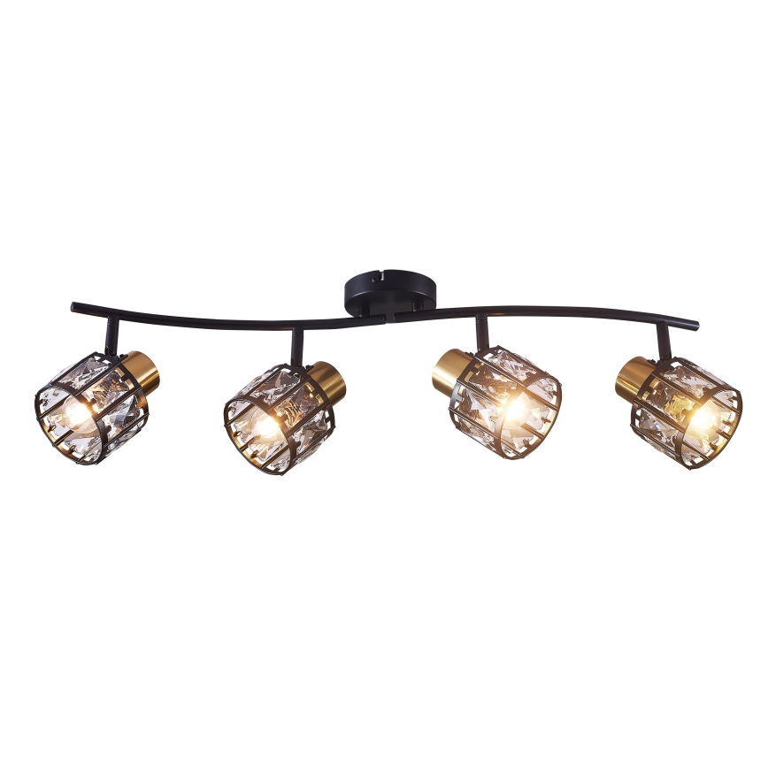 Επιφανειακό φωτιστικό οροφής ZAHARA 4xE27/10W/230V μαύρο