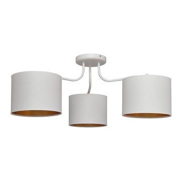 Επιφανειακός πολυέλαιος ALBA 3xE27/15W/230V λευκό/χρυσό