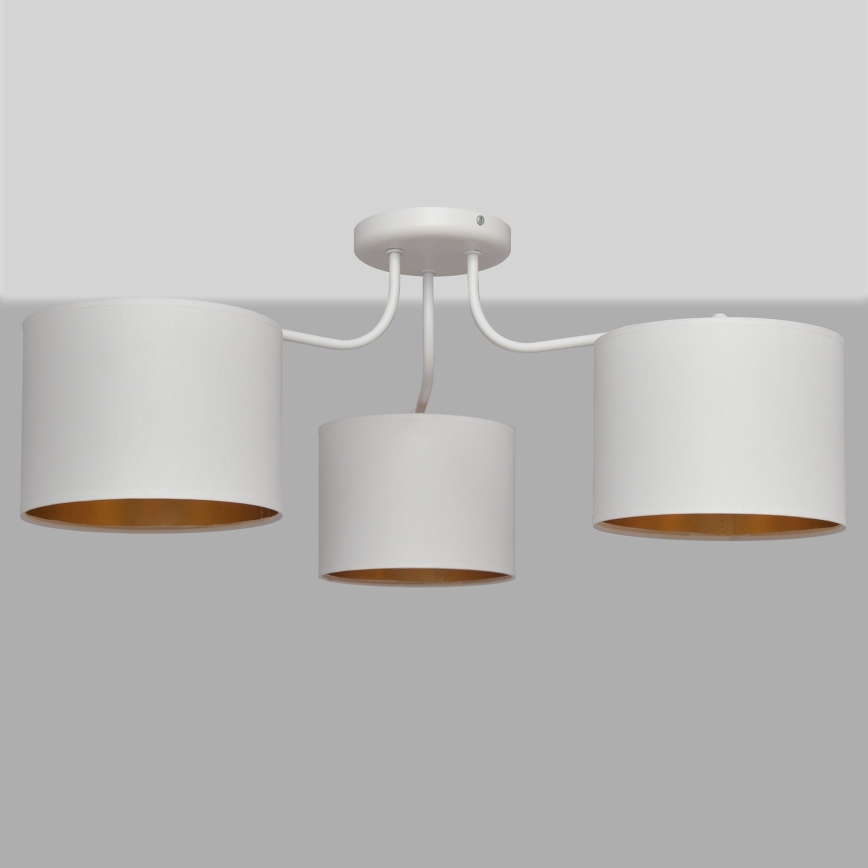 Επιφανειακός πολυέλαιος ALBA 3xE27/15W/230V λευκό/χρυσό