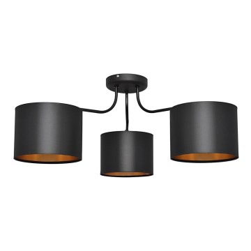 Επιφανειακός-πολυέλαιος ALBA 3xE27/15W/230V μαύρο/χρυσό