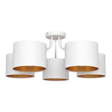 Επιφανειακός πολυέλαιος ALBA 5xE27/15W/230V λευκό/χρυσό