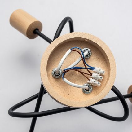 Επιφανειακός πολυέλαιος OXFORD 3xE27/15W/230V πεύκο/μαύρο