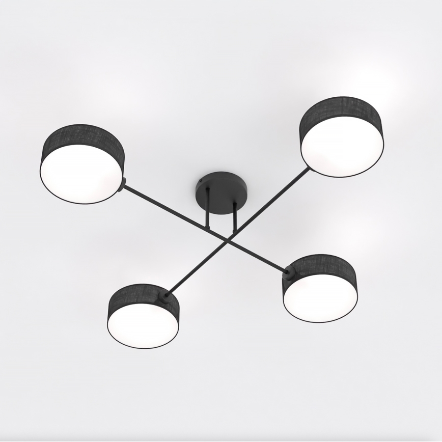 Επικαθήμενο φωτιστικό οροφής MAGA 4xE14/10W/230V, μαύρο