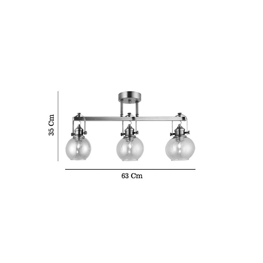 Επικαθήμενο φωτιστικό οροφής POLINO 3xE27/40W/230V μπρονζέ
