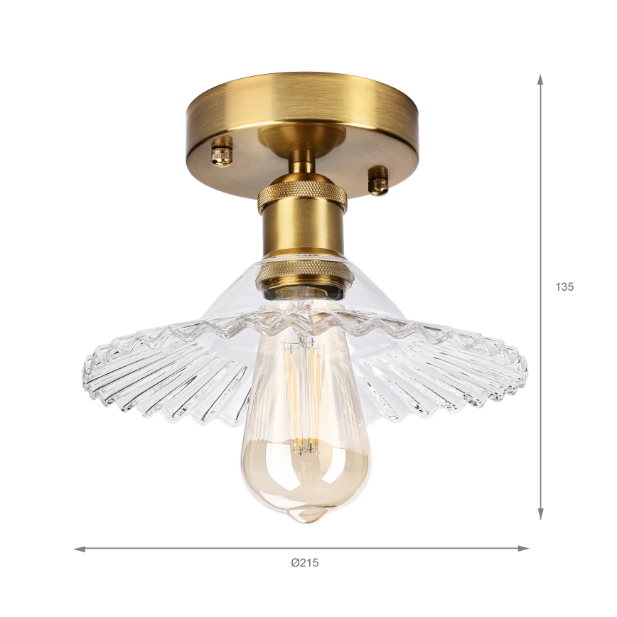 Επικαθήμενο φωτιστικό οροφής TRISH 1xE27/15W/230V χρυσό/διάφανο