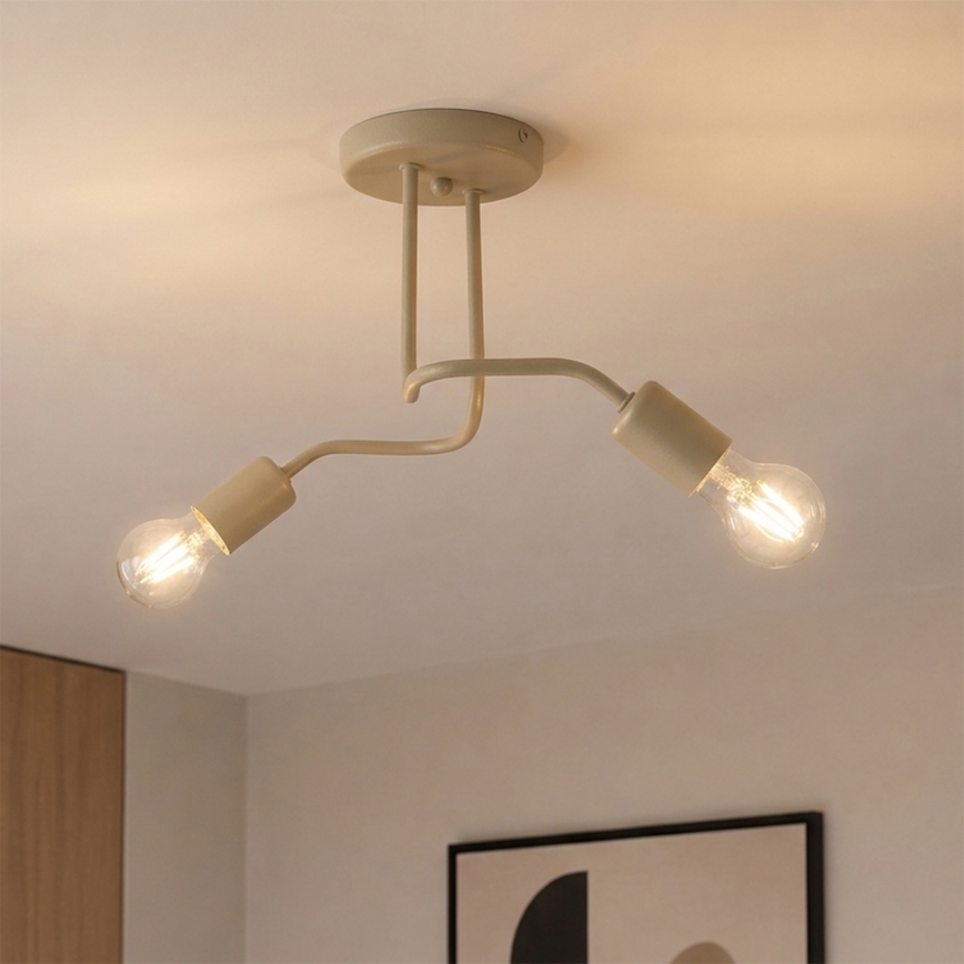 Επικαθήμενος πολυέλαιος CHARLIE 2xE27/15W/230V μπεζ