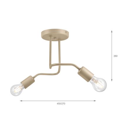 Επικαθήμενος πολυέλαιος CHARLIE 2xE27/15W/230V μπεζ