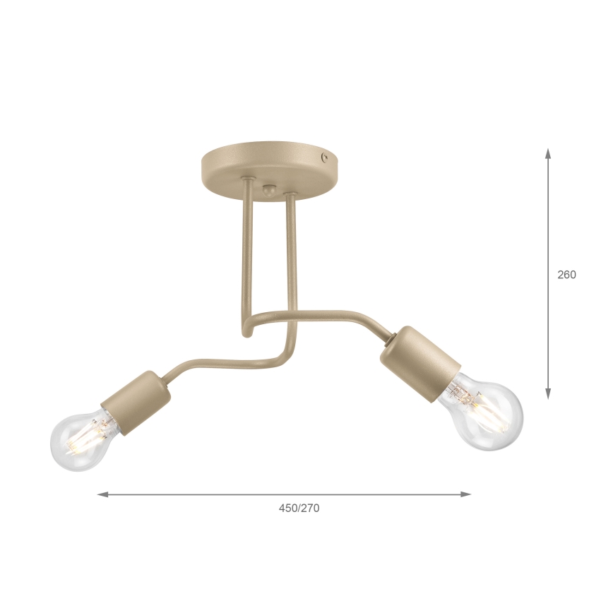 Επικαθήμενος πολυέλαιος CHARLIE 2xE27/15W/230V μπεζ