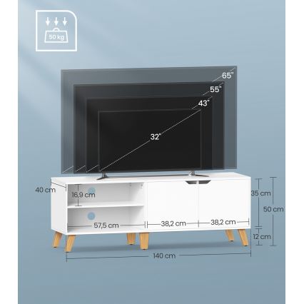 Έπιπλο τηλεόρασης BASTOR σε λευκό