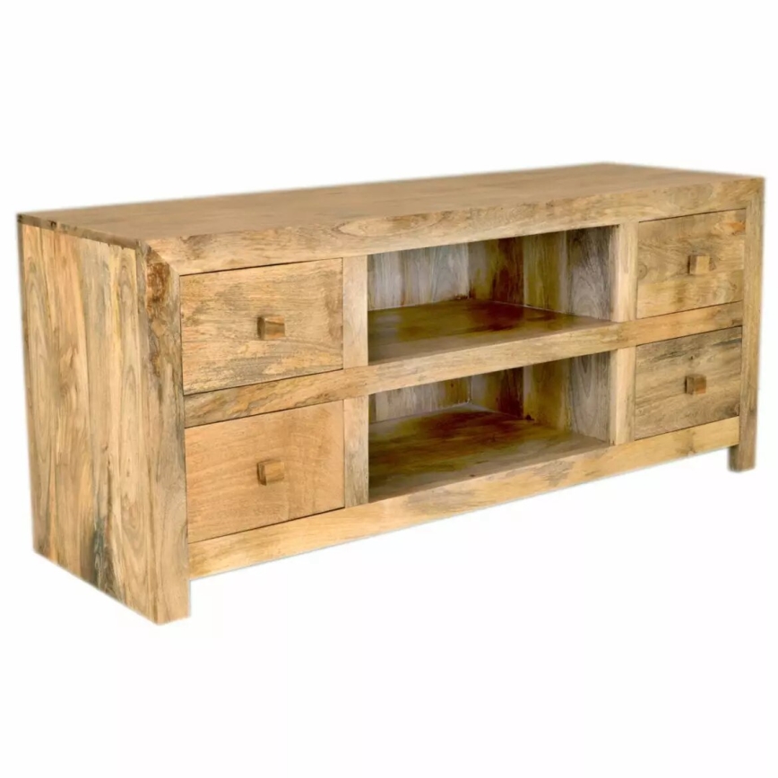 Έπιπλο τηλεόρασης  HINA 60x140 cm μασίφ ξύλο/μάνγκο