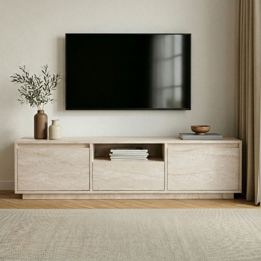 Έπιπλο τηλεόρασης KREDE 160x30 cm μπεζ