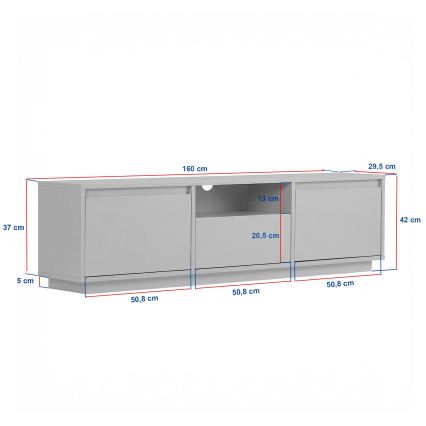 Έπιπλο τηλεόρασης KREDE 160×30 εκ., δρυς
