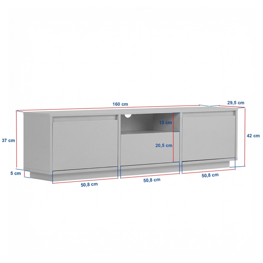 Έπιπλο τηλεόρασης KREDE 160×30 εκ., δρυς