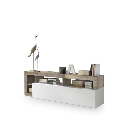 Έπιπλο τηλεόρασης LENOR λευκό/καφέ