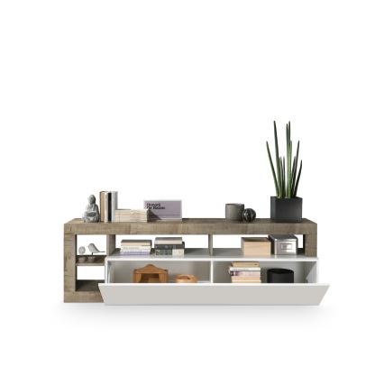 Έπιπλο τηλεόρασης LENOR λευκό/καφέ