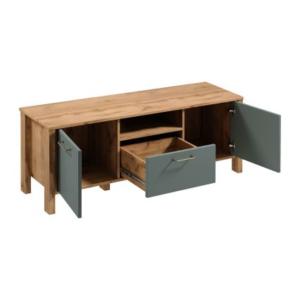 Έπιπλο τηλεόρασης MENTA 138x49 cm δρυς Wotan/πράσινο