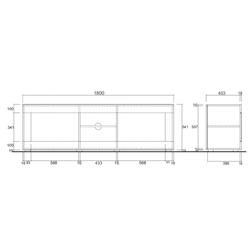Έπιπλο τηλεόρασης NERILA λευκό