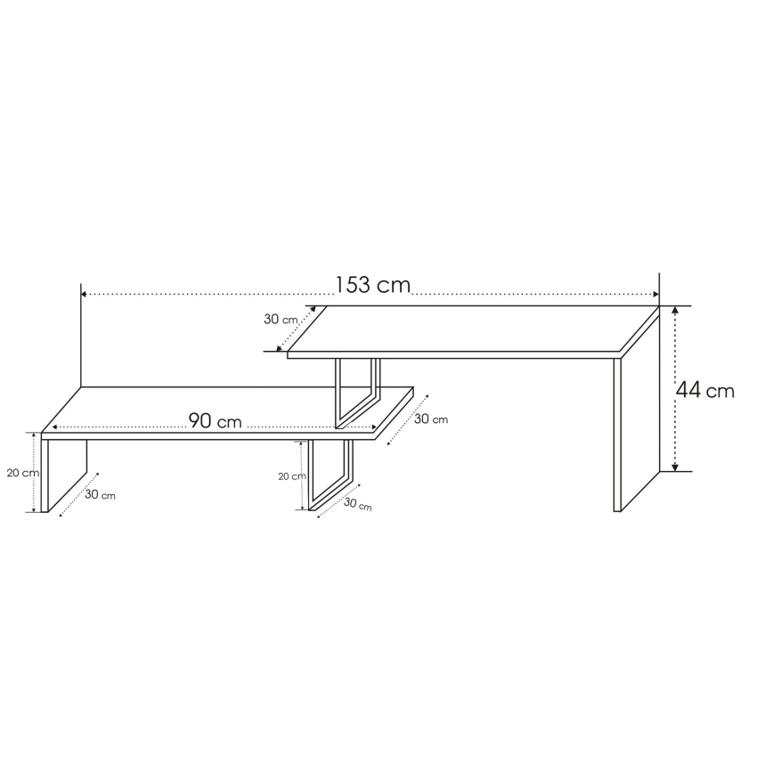 Έπιπλο τηλεόρασης OVIT 44x153 cm καφέ/μαύρο
