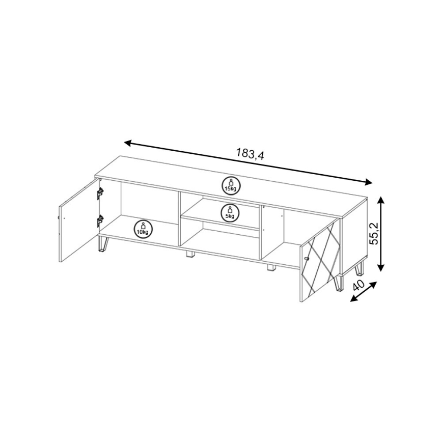 Έπιπλο τηλεόρασης SULA δρυς craft/μαύρο