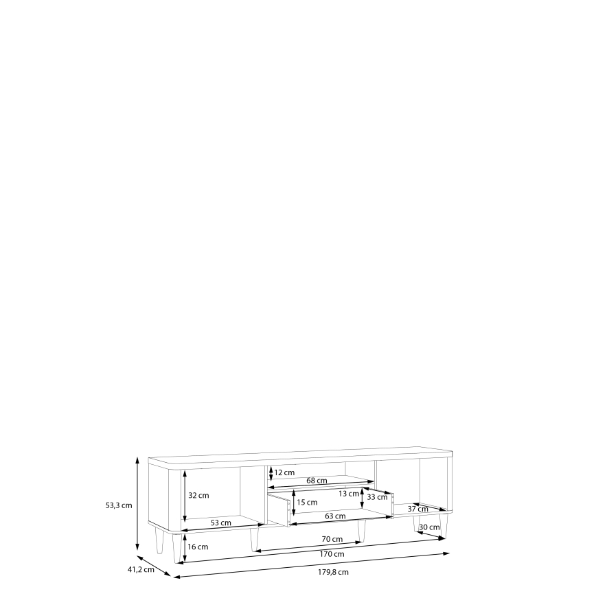 Έπιπλο τηλεόρασης VIRO σε καφέ/μπεζ