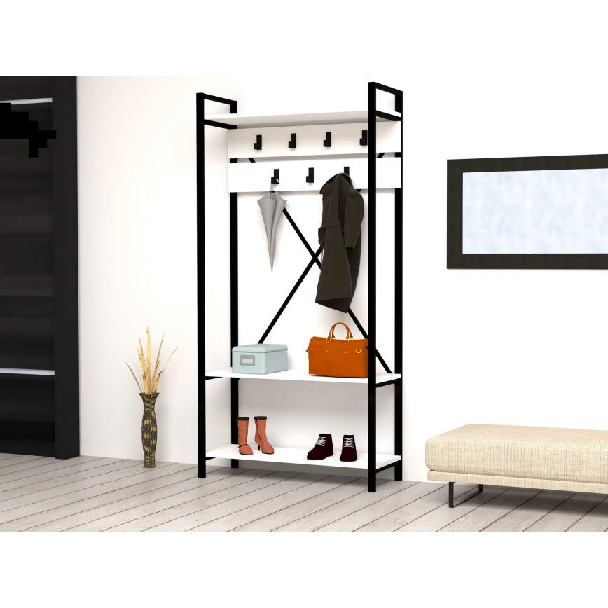 Έπιπλο εισόδου ALFA 180x90 cm λευκό/μαύρο