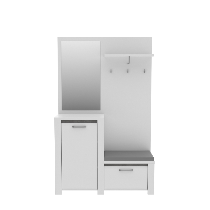 Έπιπλο εισόδου με καθρέφτη HIRO λευκό/γκρι