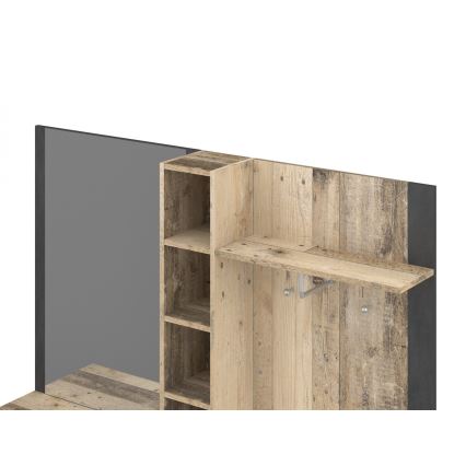 Έπιπλο εισόδου με καθρέφτη KEVIN καφέ/μαύρο